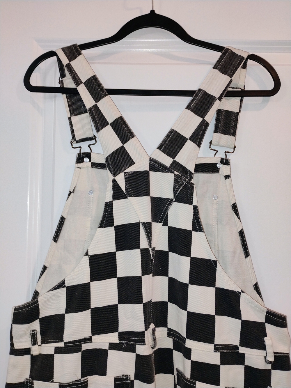 Retro Checkerboard Overalls Plaid 90s  Festival Grunge Punk Bib Jumpsuit Large - Picture 7 of 9